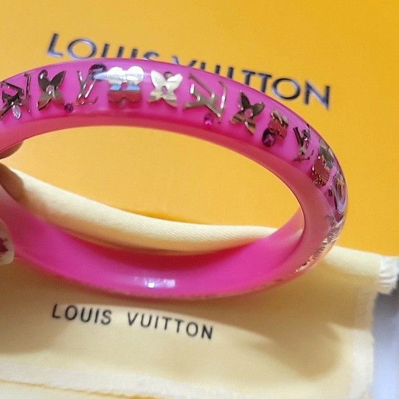 LOUIS VUITTON RESIN NARROW AUTHENTIC INCLUSION BANGLE COA - Picture 4 of 6